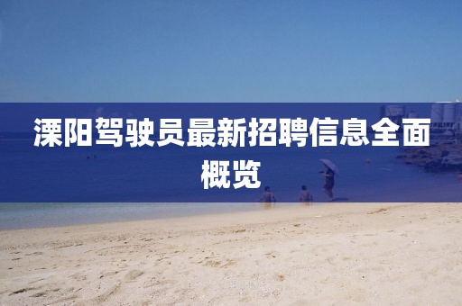 溧陽駕駛員最新招聘信息全面概覽