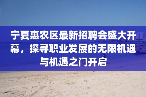 寧夏惠農(nóng)區(qū)最新招聘會盛大開幕，探尋職業(yè)發(fā)展的無限機(jī)遇與機(jī)遇之門開啟