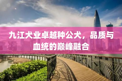 九江犬業(yè)卓越種公犬，品質(zhì)與血統(tǒng)的巔峰融合