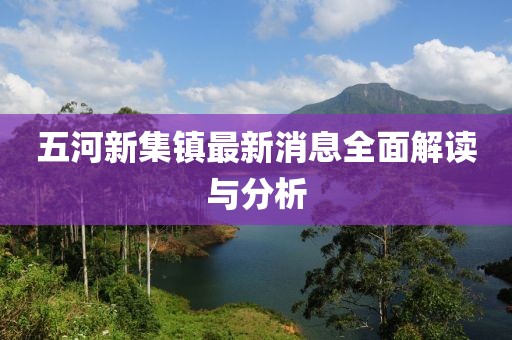 五河新集鎮(zhèn)最新消息全面解讀與分析