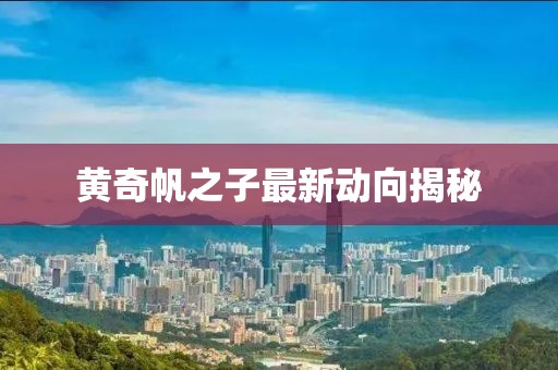 黃奇帆之子最新動(dòng)向揭秘