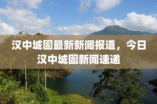 漢中城固最新新聞報道，今日漢中城固新聞速遞