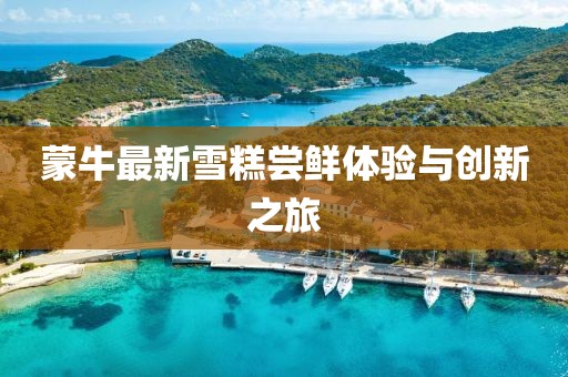 蒙牛最新雪糕嘗鮮體驗與創(chuàng)新之旅
