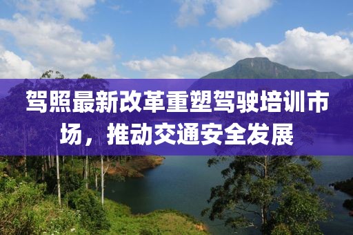 駕照最新改革重塑駕駛培訓市場，推動交通安全發(fā)展