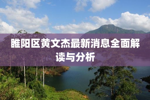 睢陽(yáng)區(qū)黃文杰最新消息全面解讀與分析