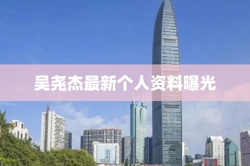 吳堯杰最新個(gè)人資料曝光