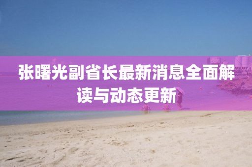 張曙光副省長(zhǎng)最新消息全面解讀與動(dòng)態(tài)更新